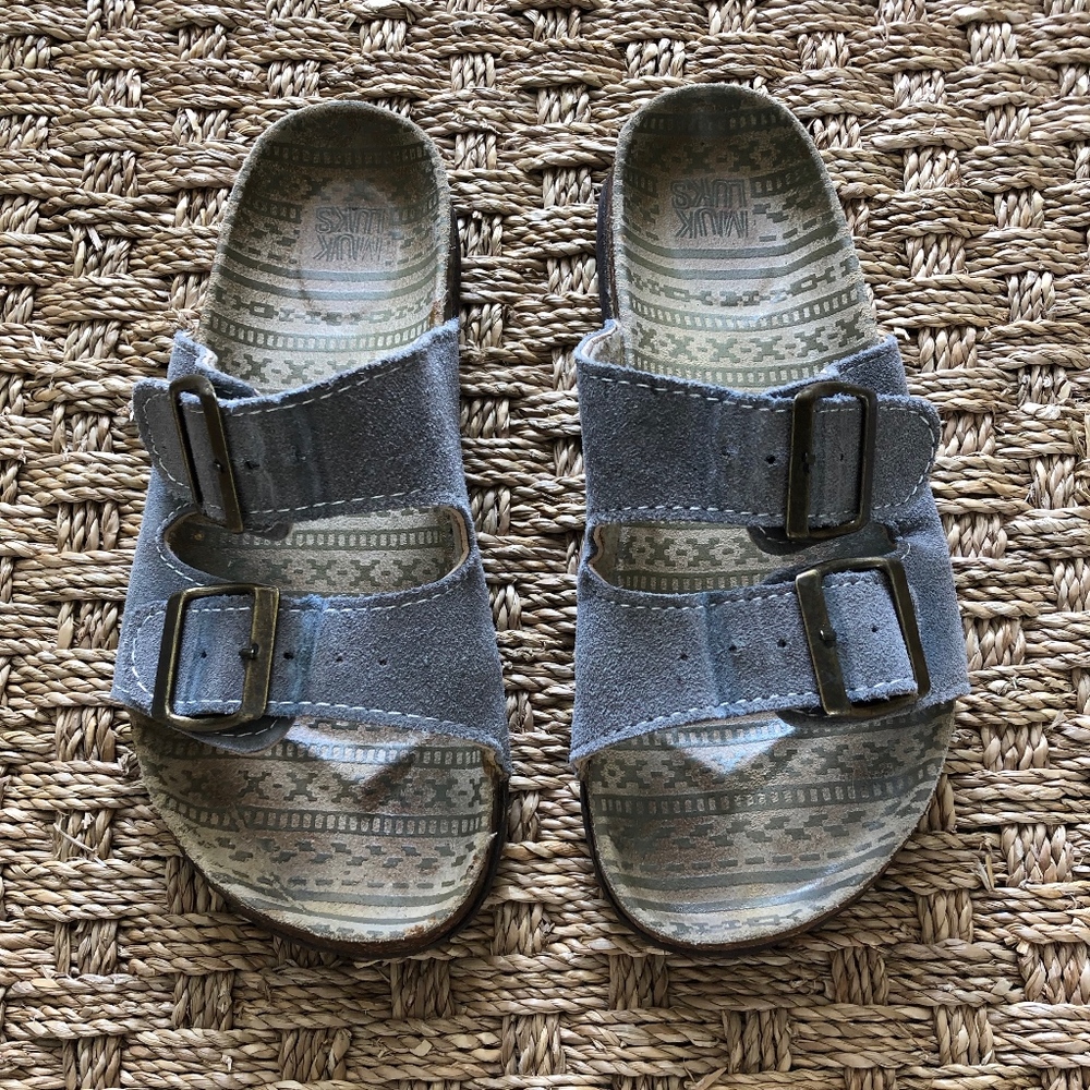 Muk Luk WMS Suede Footbed Sandal Sz 7